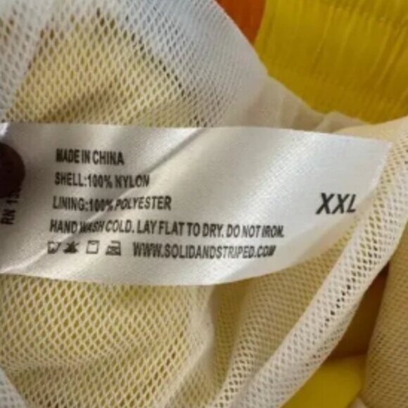 Solid & Striped Men’s Size XXL Classic Citron Yellow Striped Swim Trunks NWT - Picture 4 of 4